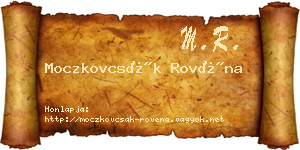Moczkovcsák Rovéna névjegykártya